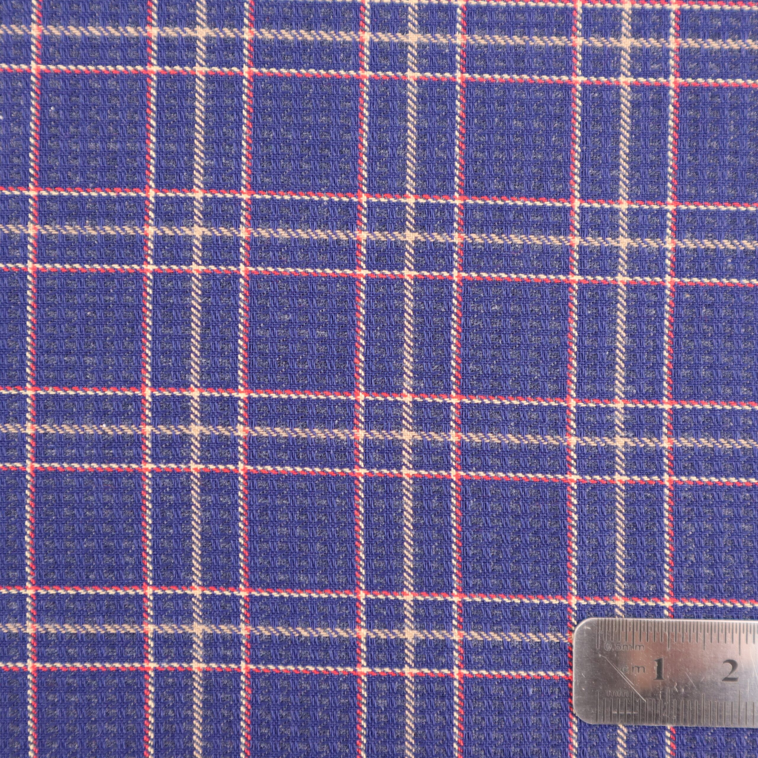Design A131 Navy / Red Check – Reynard Fabrics